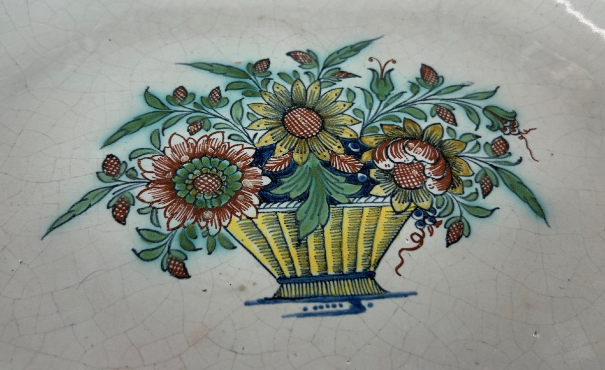 Rouen 18th Century - Terrine Or Vegetable Dish, With Cut Sides - Circa 1740-photo-1