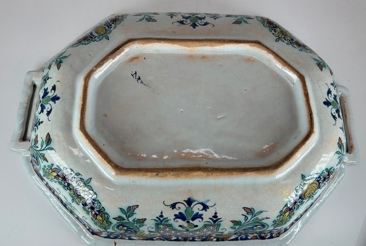 Rouen 18th Century - Terrine Or Vegetable Dish, With Cut Sides - Circa 1740-photo-2