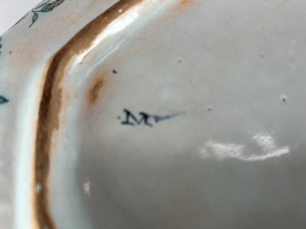 Rouen 18th Century - Terrine Or Vegetable Dish, With Cut Sides - Circa 1740-photo-3