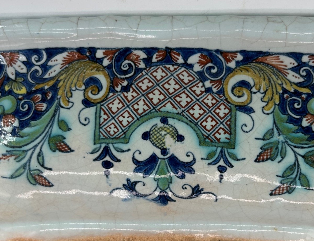 Rouen 18th Century - Terrine Or Vegetable Dish, With Cut Sides - Circa 1740-photo-4