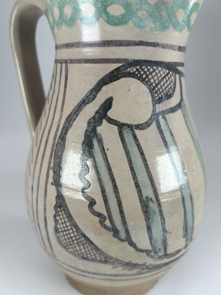 Faenza - Second Half Of The 15th Century - Wine Jug With Heraldic Cartouche-photo-3