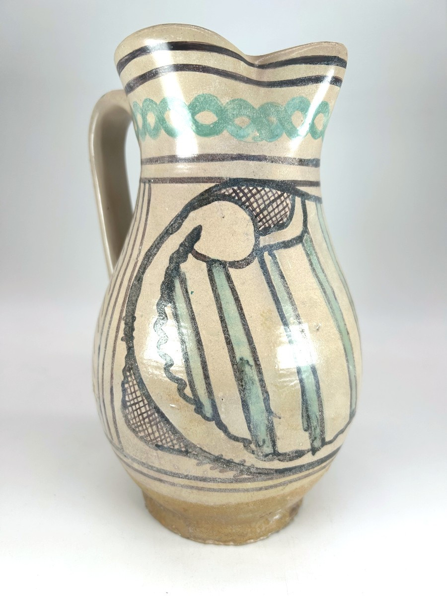 Faenza - Second Half Of The 15th Century - Wine Jug With Heraldic Cartouche