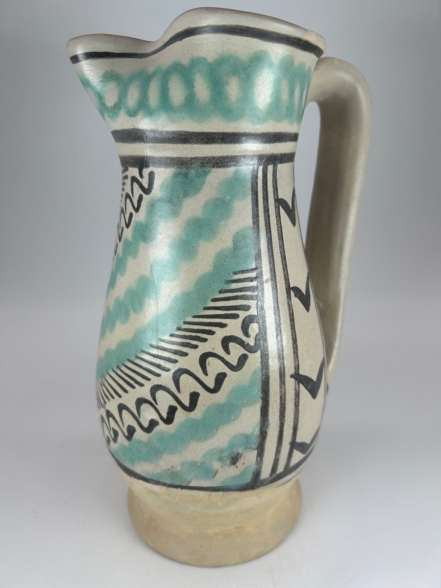 FAENZA  - Seconde Moitié du XV ème Siècle - Pichet à vin à décor de frises -photo-2
