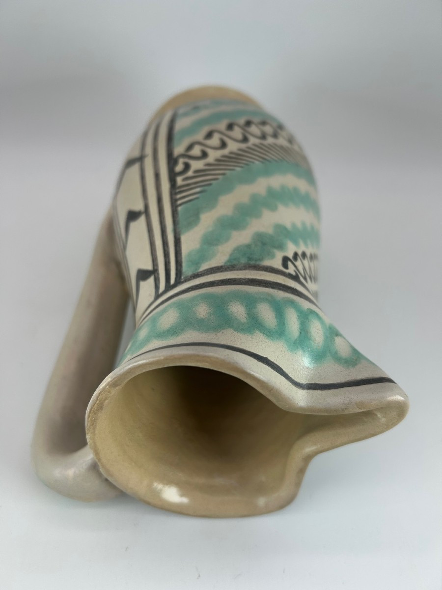 FAENZA  - Seconde Moitié du XV ème Siècle - Pichet à vin à décor de frises -photo-1