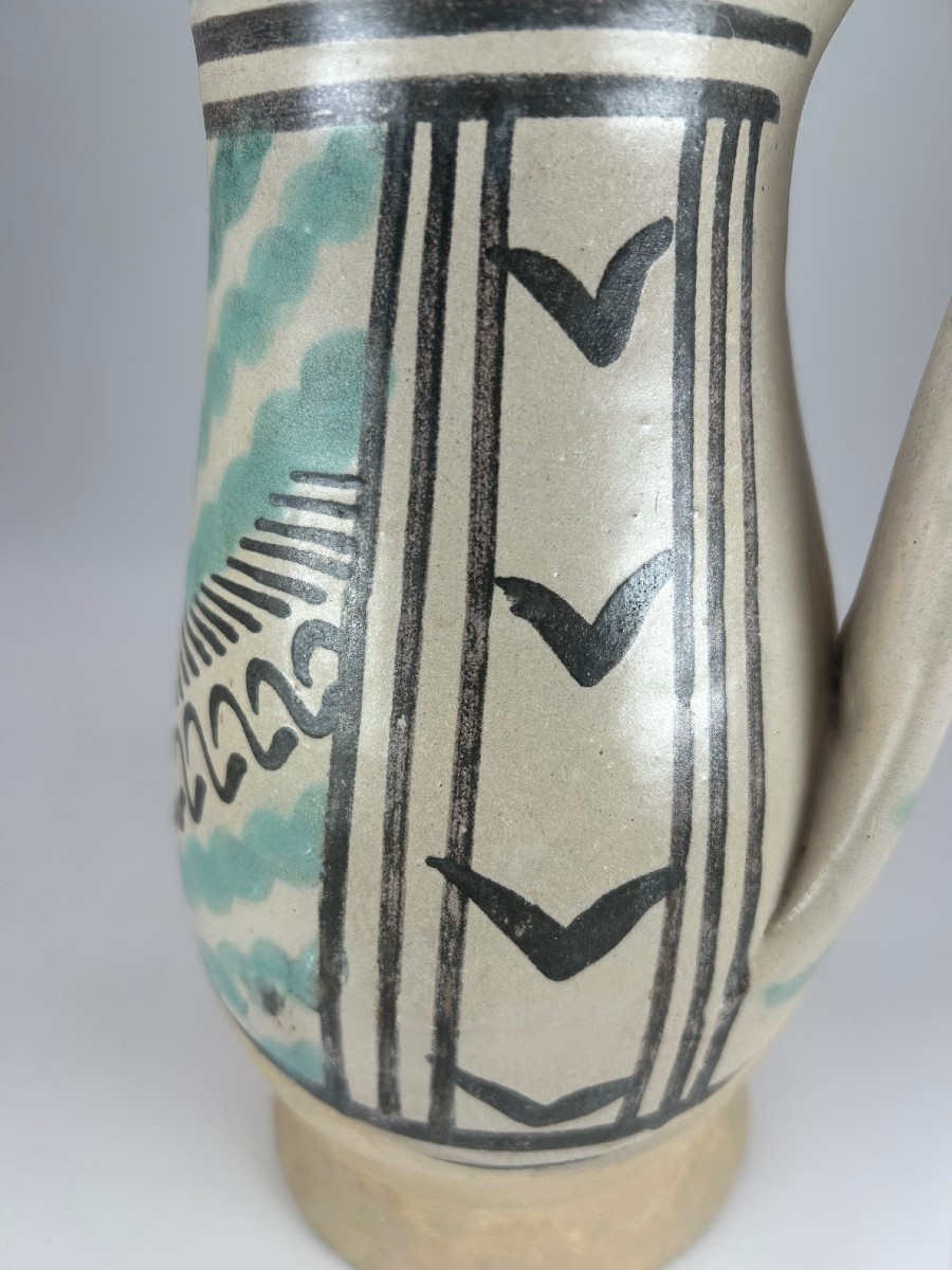 FAENZA  - Seconde Moitié du XV ème Siècle - Pichet à vin à décor de frises -photo-3