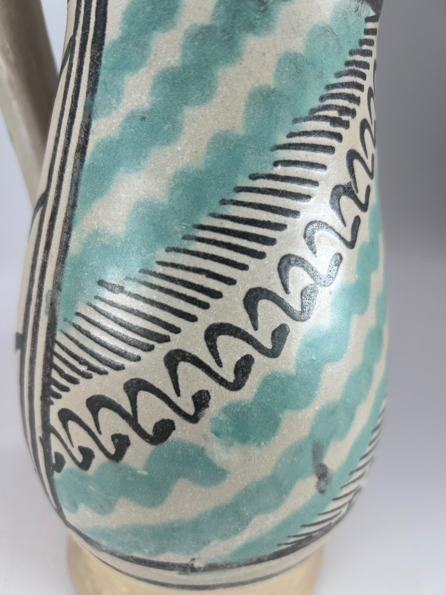 FAENZA  - Seconde Moitié du XV ème Siècle - Pichet à vin à décor de frises -photo-4