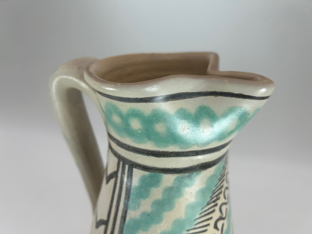 FAENZA  - Seconde Moitié du XV ème Siècle - Pichet à vin à décor de frises -photo-5