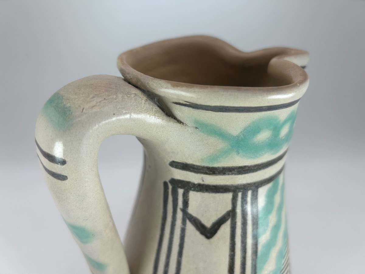 FAENZA  - Seconde Moitié du XV ème Siècle - Pichet à vin à décor de frises -photo-6