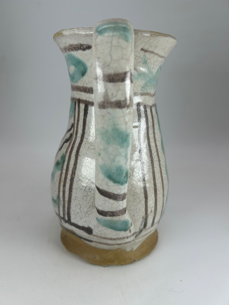 FAENZA  - Seconde Moitié du XV ème Siècle - Pichet à vin à décor de frises -photo-3