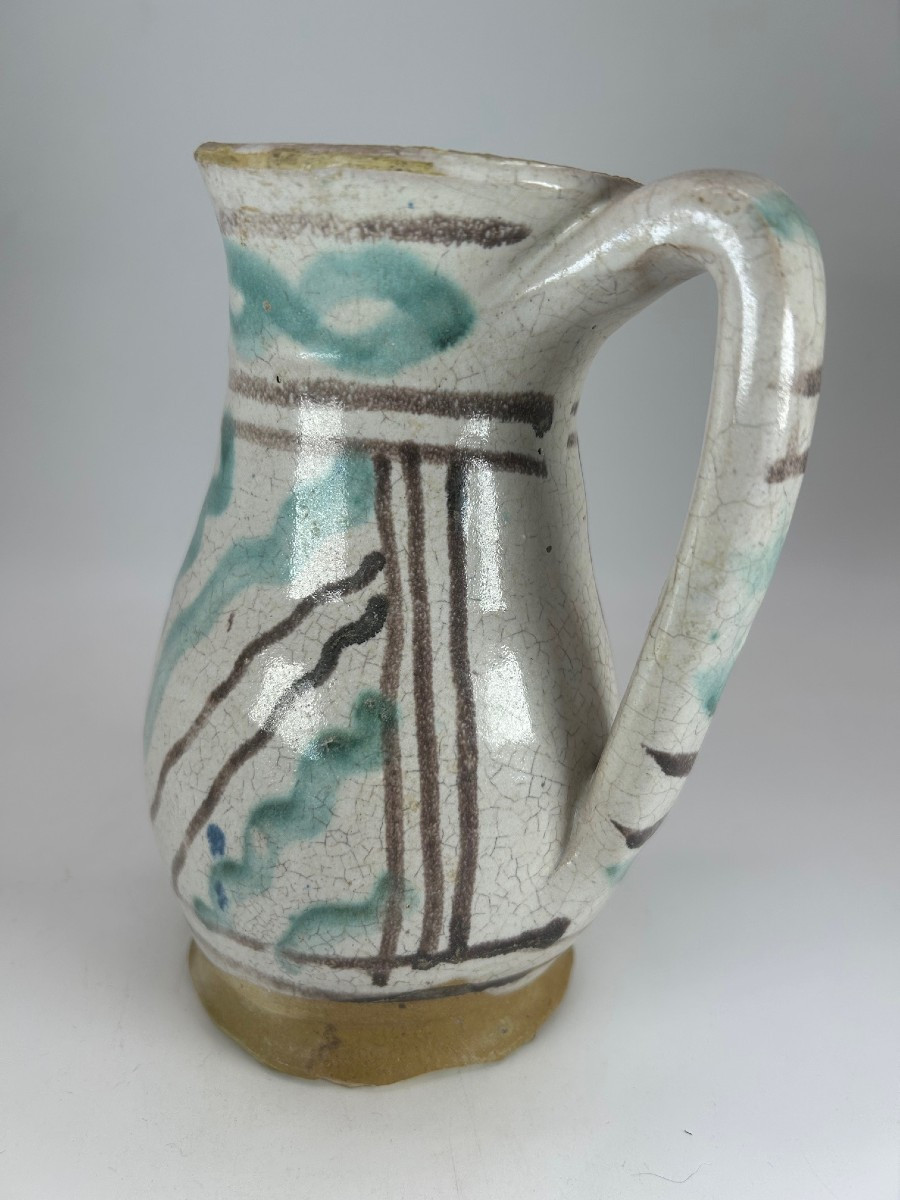 FAENZA  - Seconde Moitié du XV ème Siècle - Pichet à vin à décor de frises -photo-4