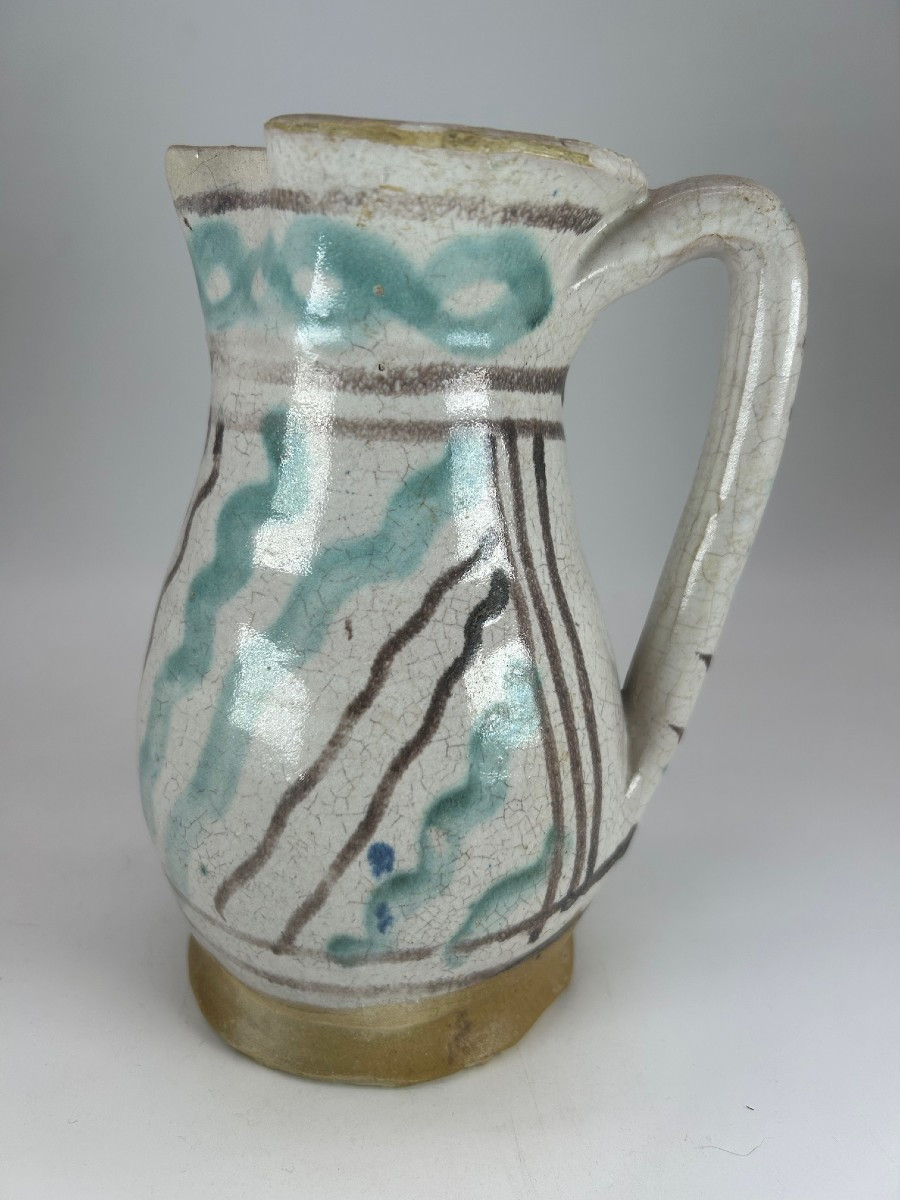 FAENZA  - Seconde Moitié du XV ème Siècle - Pichet à vin à décor de frises -photo-1