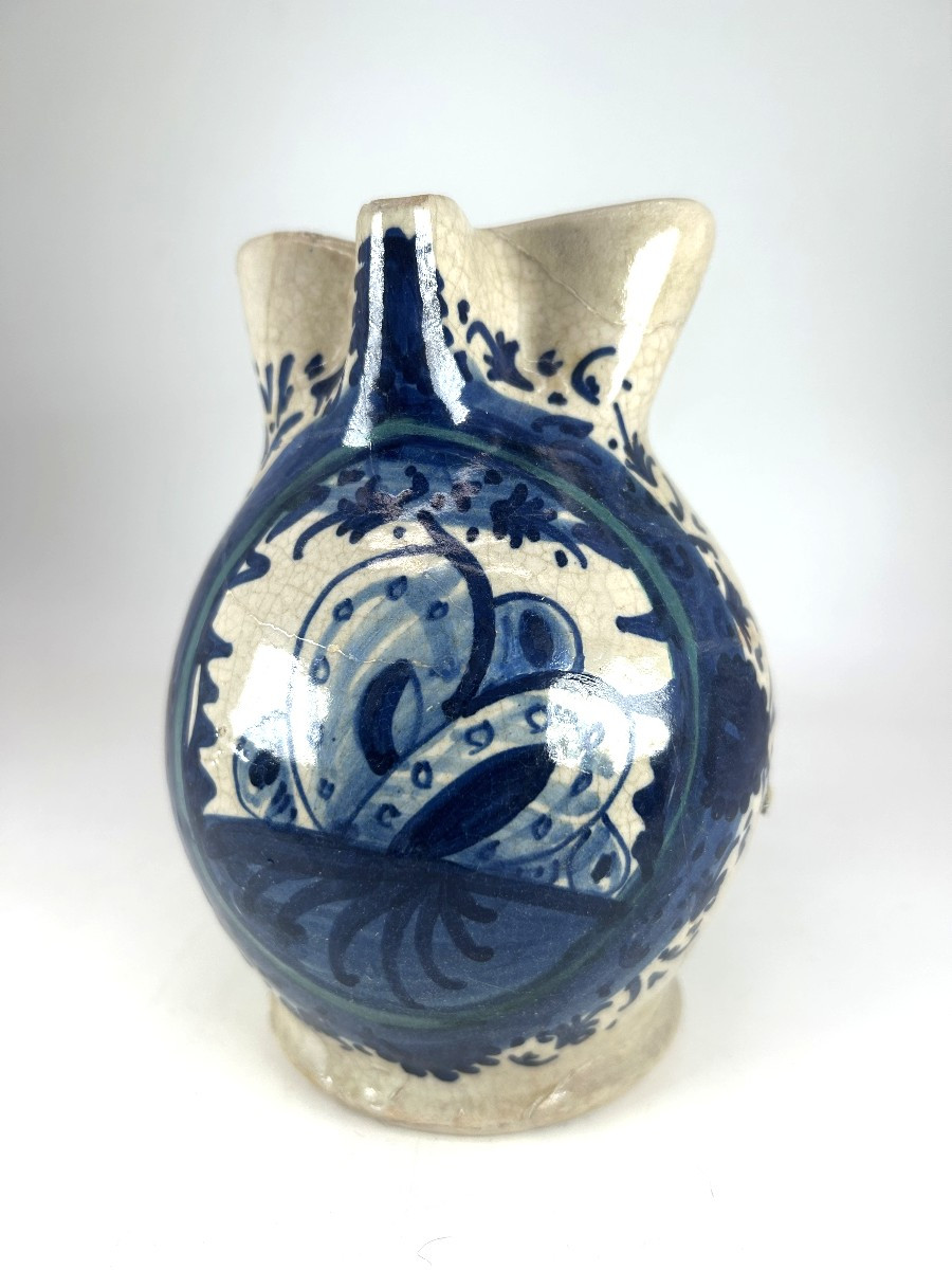 FAENZA  - XV ème Siècle - Pichet à alcool -  Cartouche à décor stylisé-photo-2