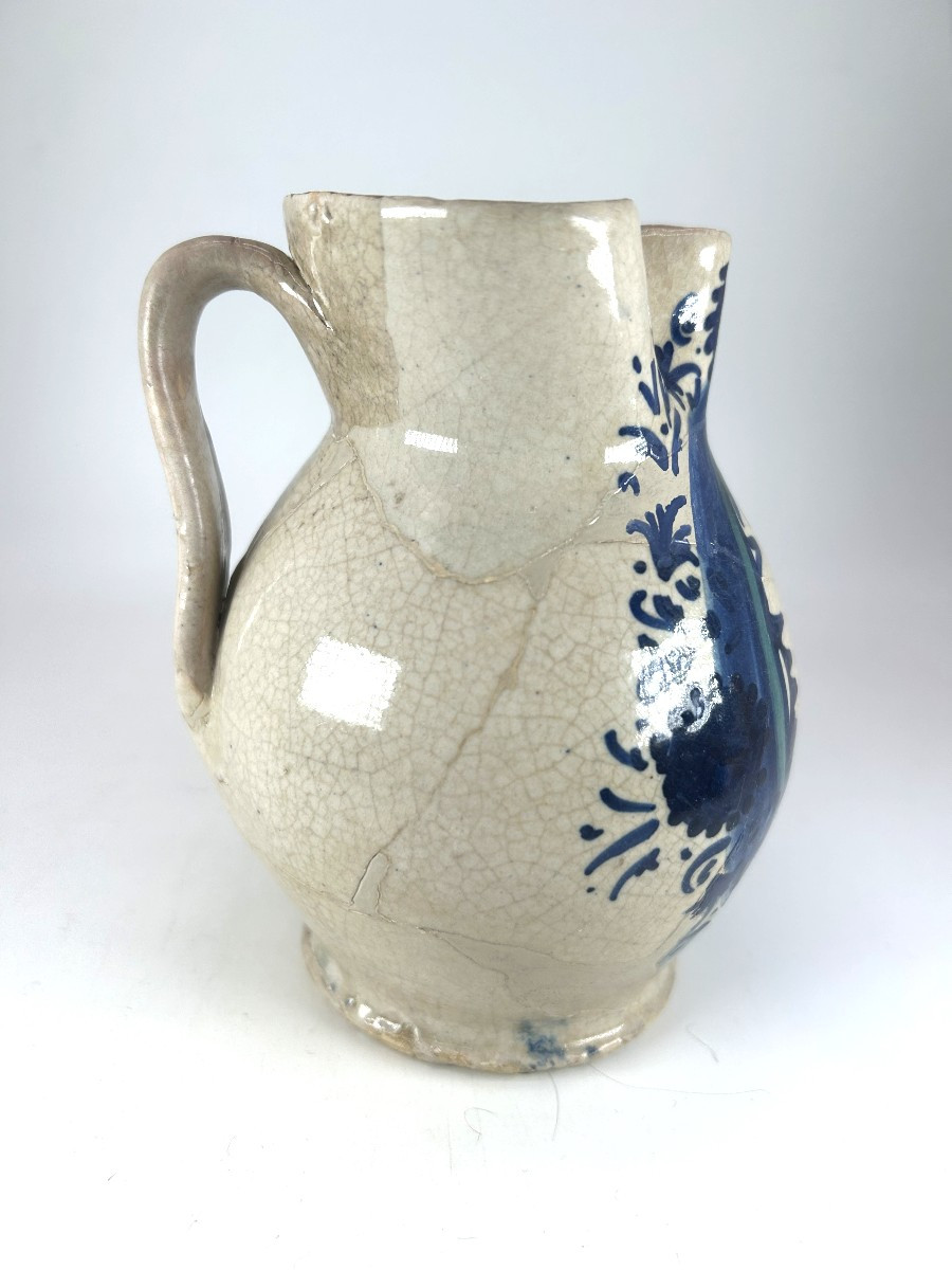 FAENZA  - XV ème Siècle - Pichet à alcool -  Cartouche à décor stylisé-photo-3