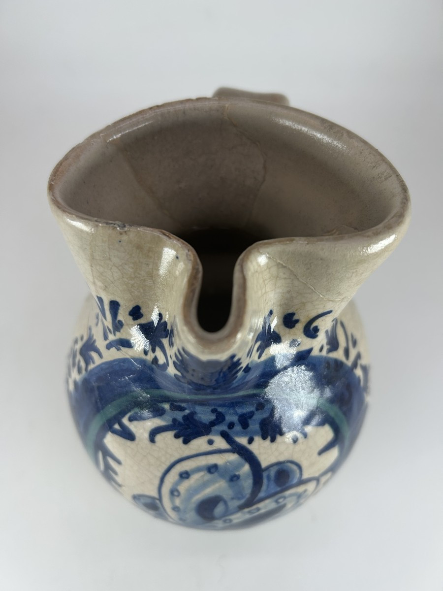 FAENZA  - XV ème Siècle - Pichet à alcool -  Cartouche à décor stylisé-photo-2