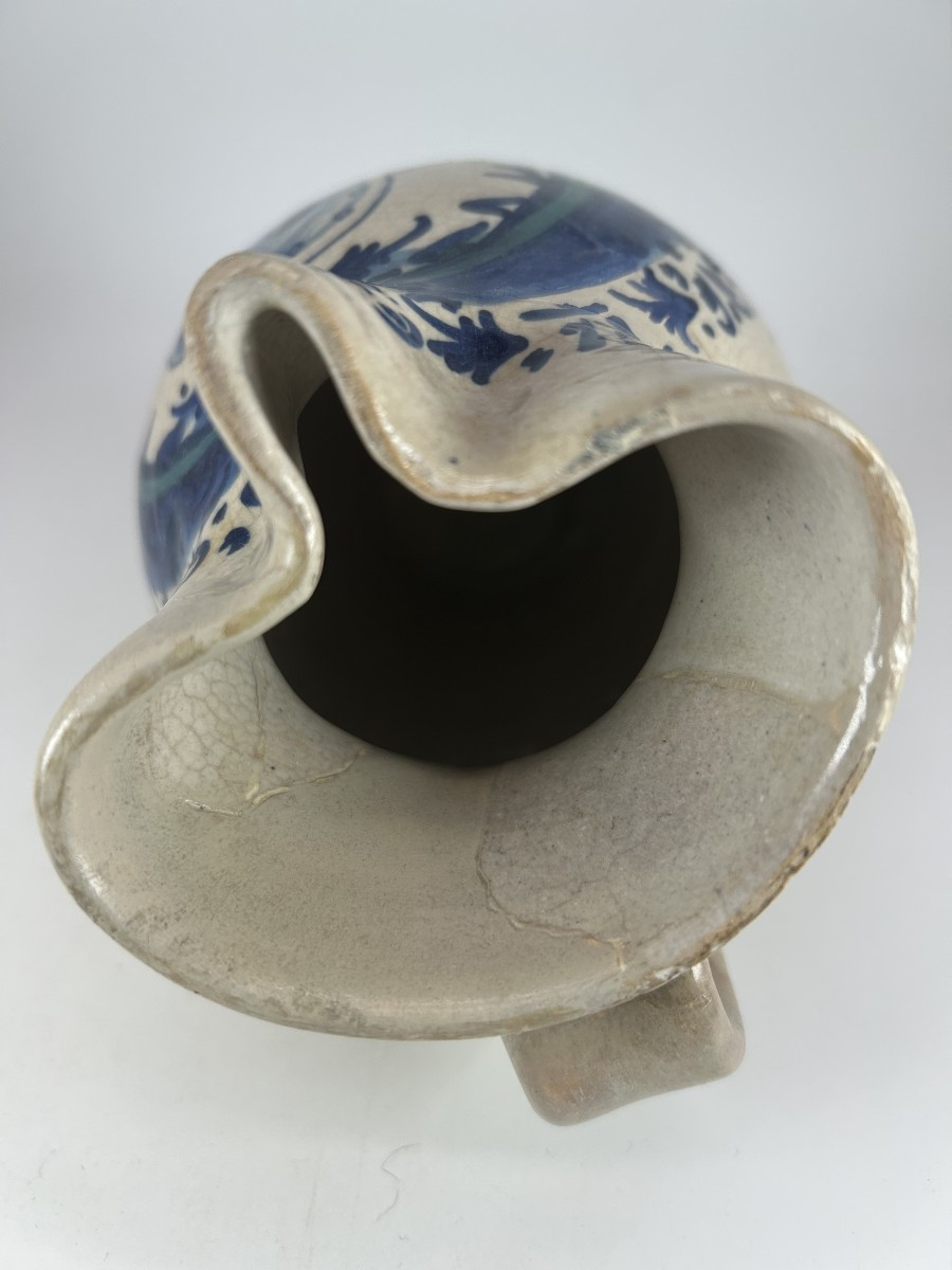 FAENZA  - XV ème Siècle - Pichet à alcool -  Cartouche à décor stylisé-photo-3