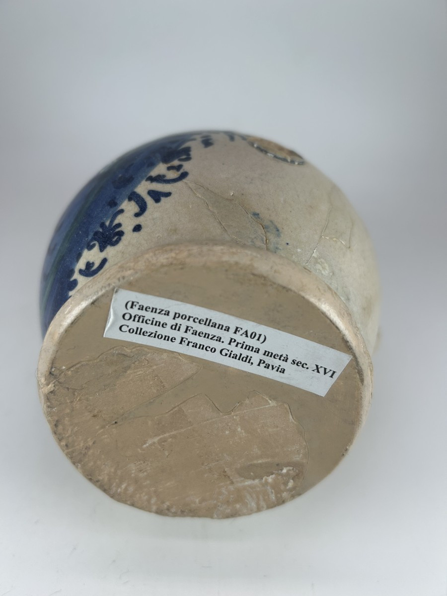 FAENZA  - XV ème Siècle - Pichet à alcool -  Cartouche à décor stylisé-photo-4