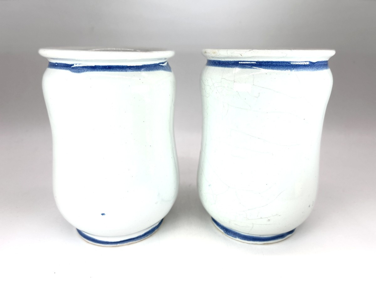 Rouen 18th Century - Apothecary - Pair Of Canon Jars -photo-4