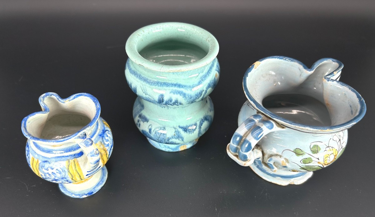 ITALE - TOSCANE XVIIIème et début XIX ème siècle - 1 pilulier + 2 cruchons à alcool-photo-2