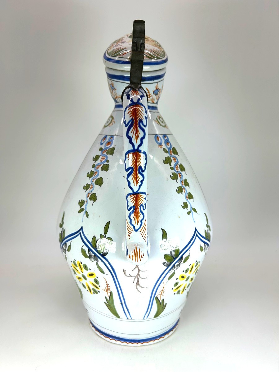 Rouen 19th Century - Large Cider Pitcher With Rotating Decoration-photo-1