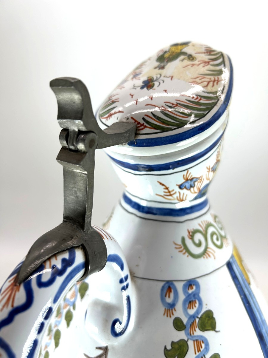 Rouen 19th Century - Large Cider Pitcher With Rotating Decoration-photo-4
