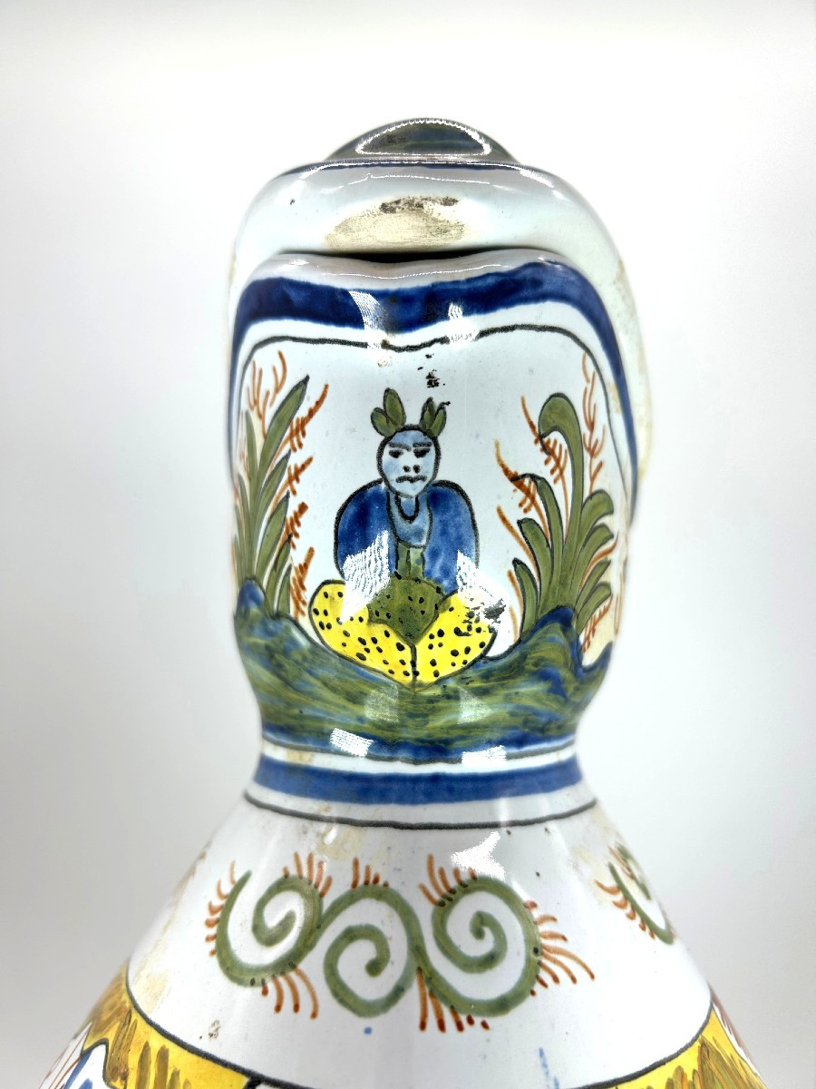 Rouen 19th Century - Large Cider Pitcher With Rotating Decoration-photo-6