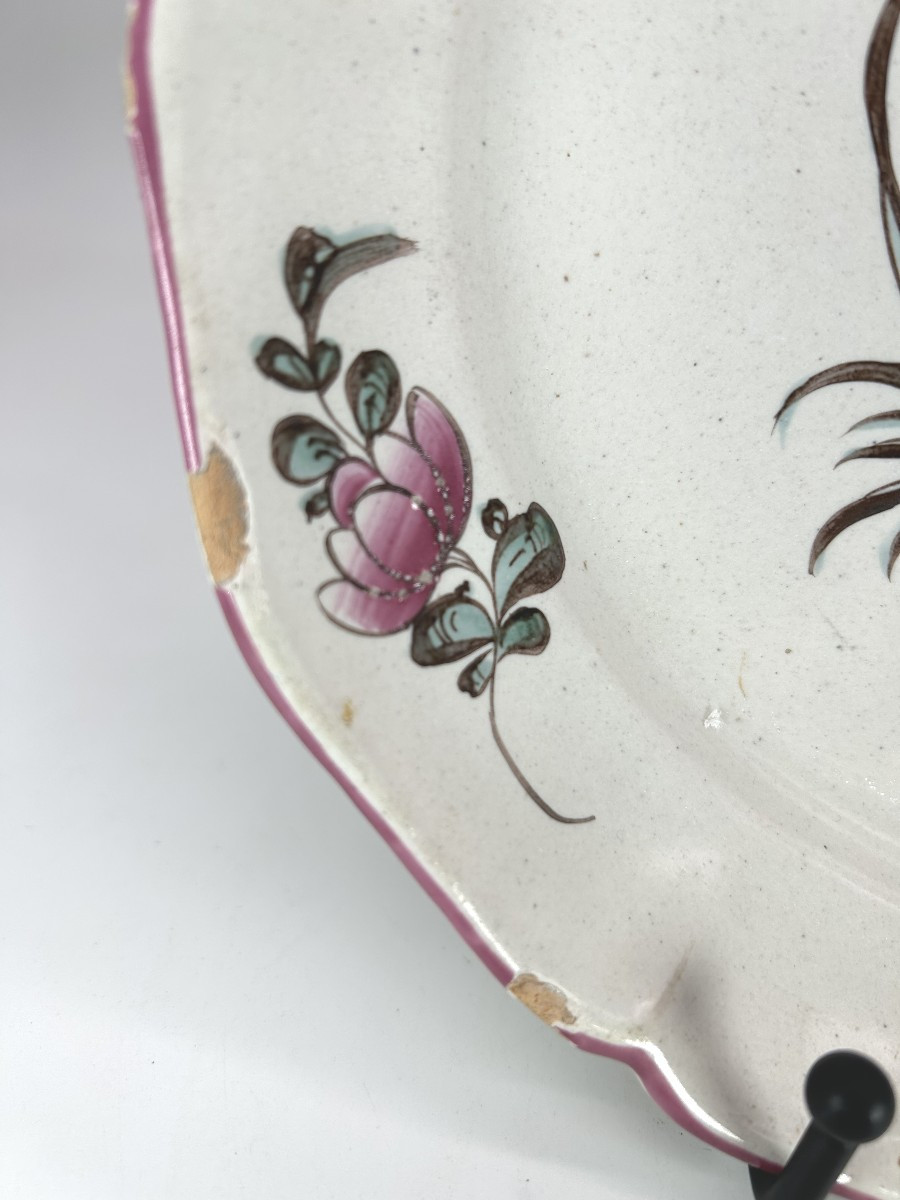 Aprey, 18th Century - Plate With A Chinese Man Wearing A Hat On A Mound-photo-4