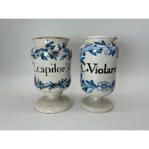Nevers 18th Century - Apothecary - 2  Canon Pots 