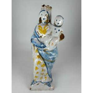 NEVERS FIN XVII ème siècle - VIERGE D'ACCOUCHEE - Décor à Compendiario