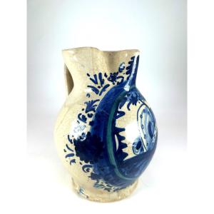 FAENZA  - XV ème Siècle - Pichet à alcool -  Cartouche à décor stylisé