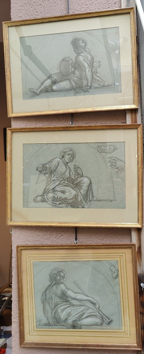 19th Century French School - 4 Drawings On The Musical Theme-photo-4