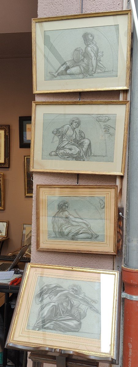 19th Century French School - 4 Drawings On The Musical Theme