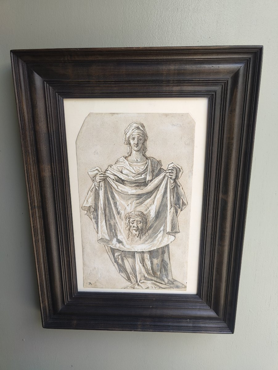 Italian School 1600 - Drawing - Saint Veronica-photo-2