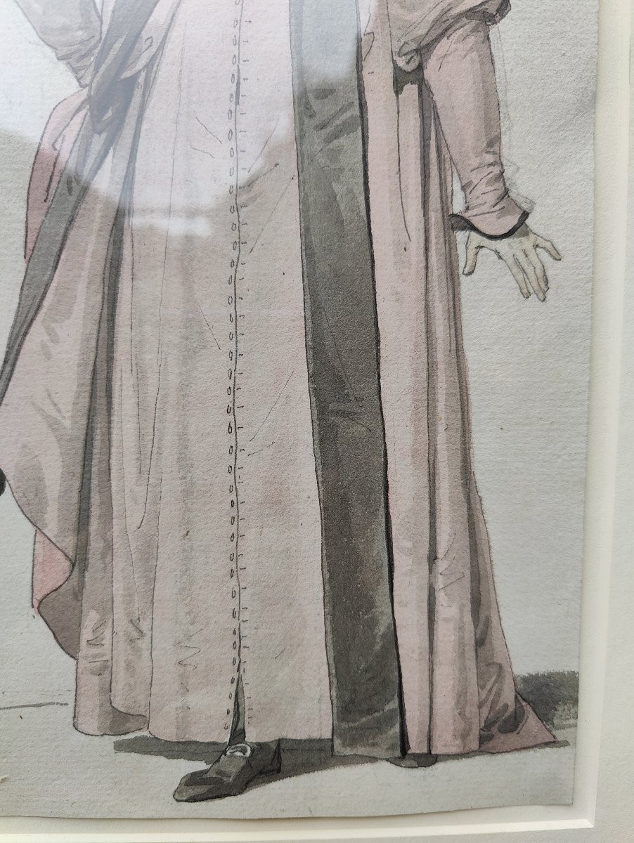 Lemonnier - Doctor's Costume - 18th Century Drawing-photo-2