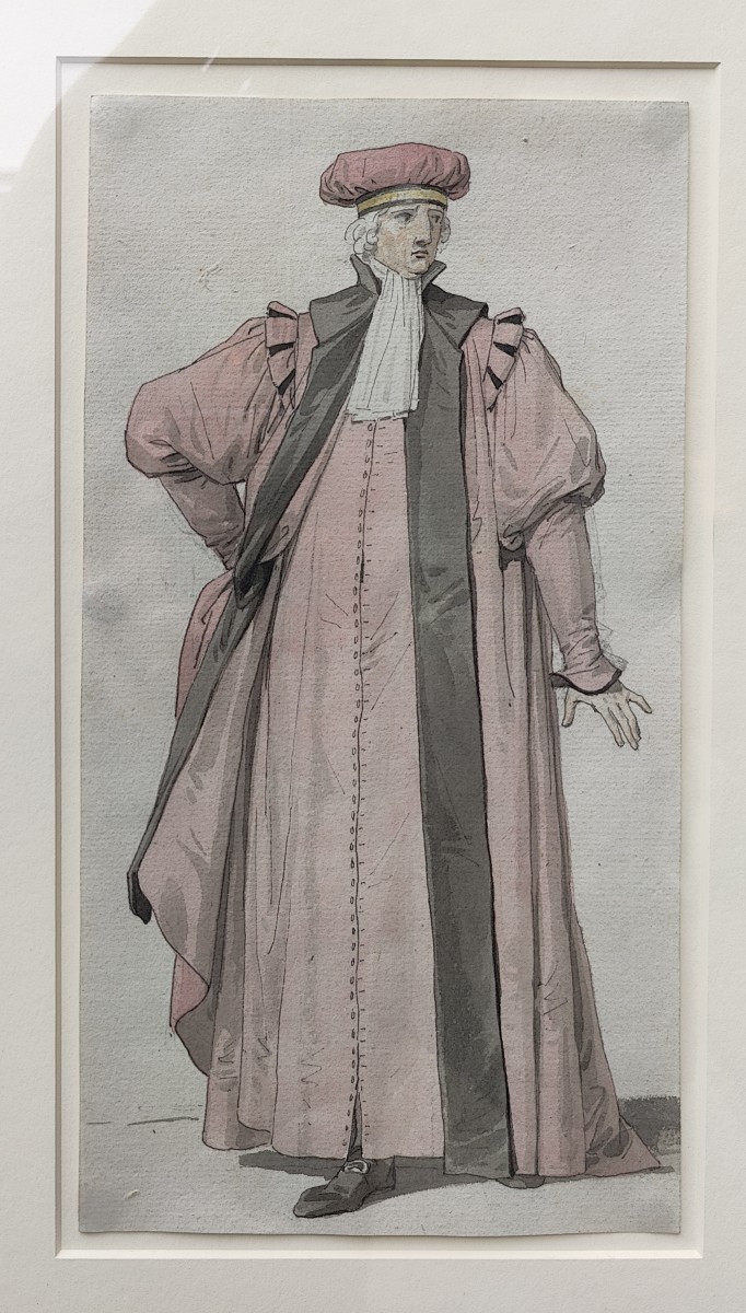 Lemonnier - Doctor's Costume - 18th Century Drawing
