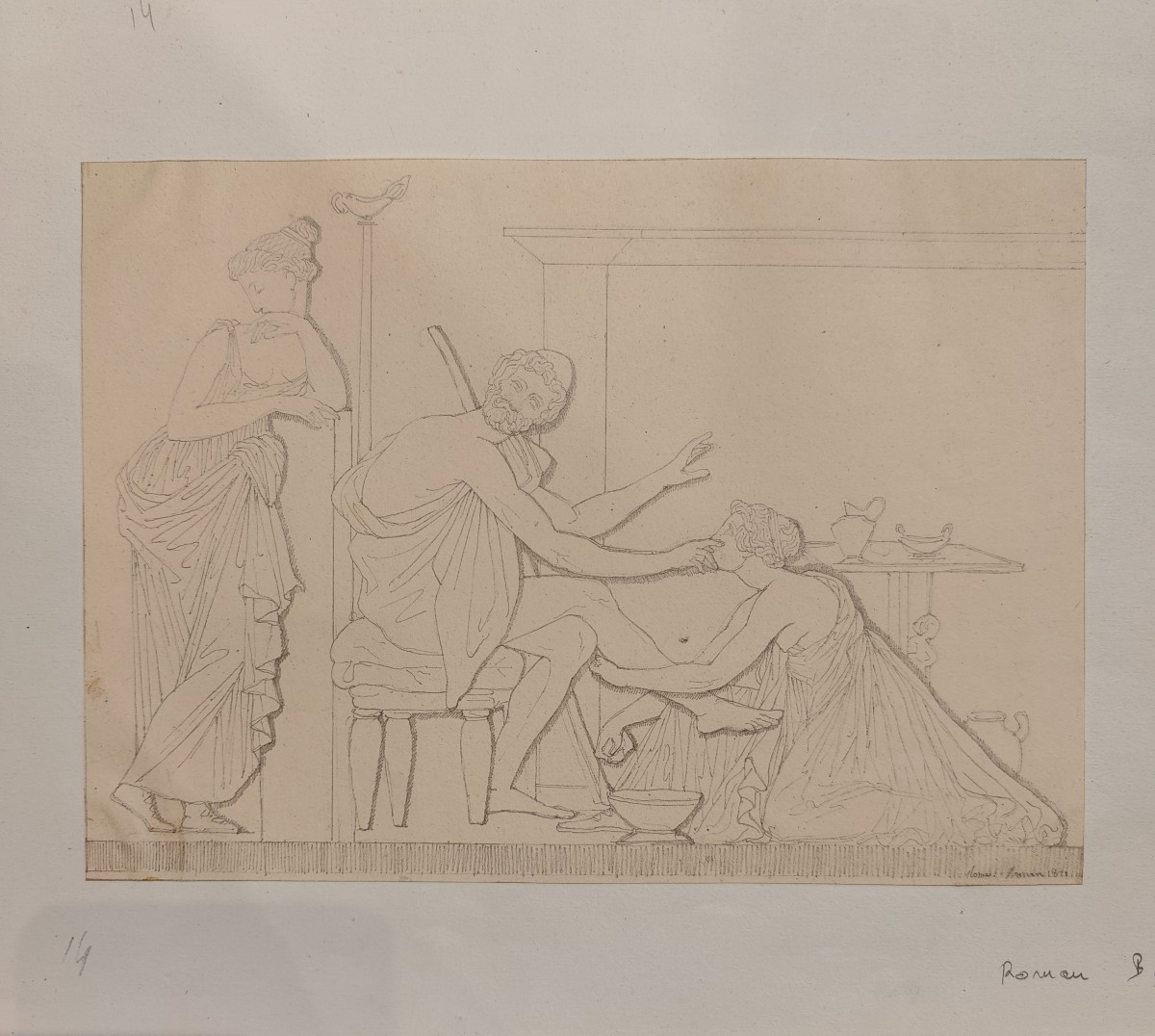 Jb Roman (1821) - Bas-relief Drawing