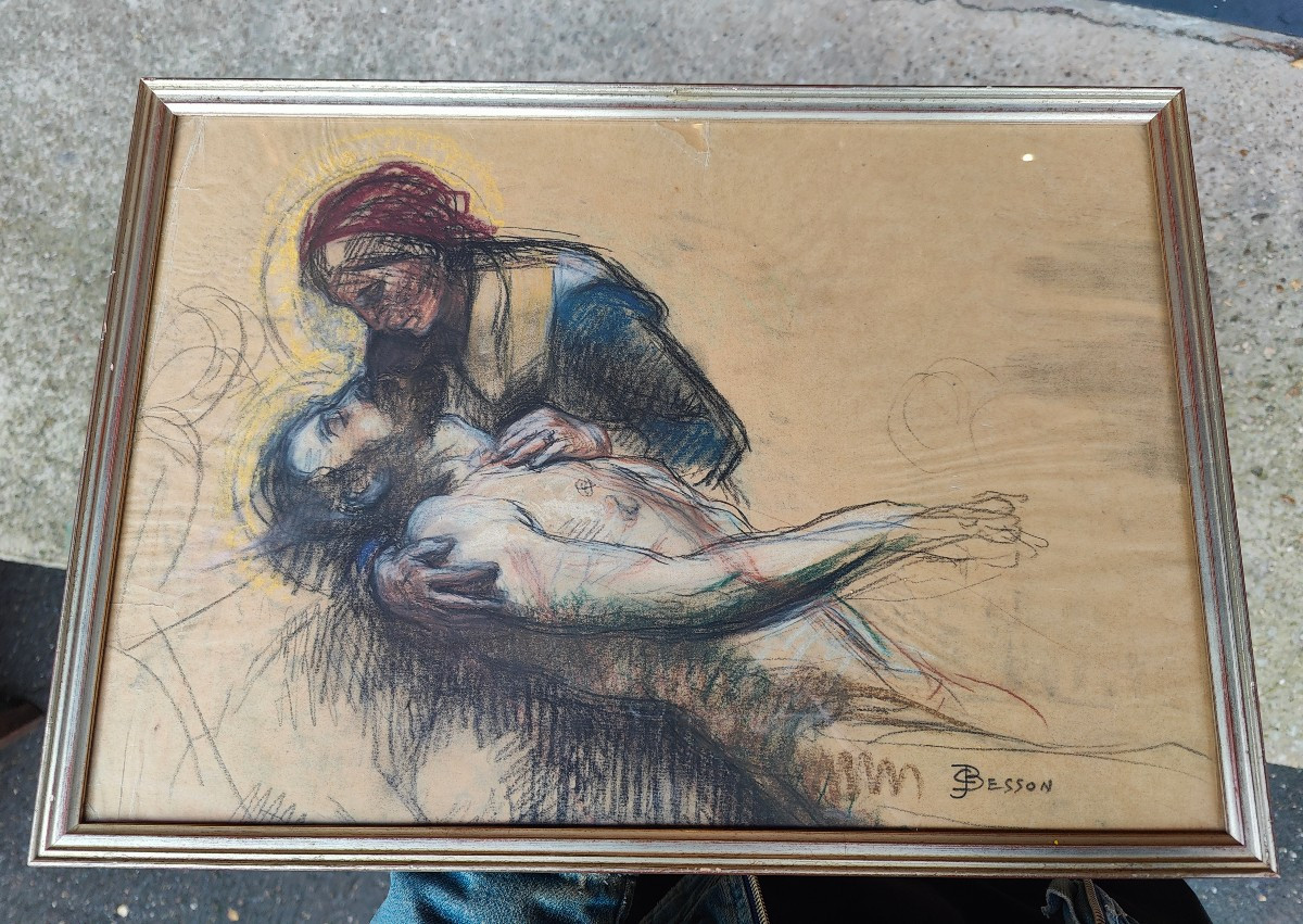 Jg Besson - Pieta 19th Century-photo-2