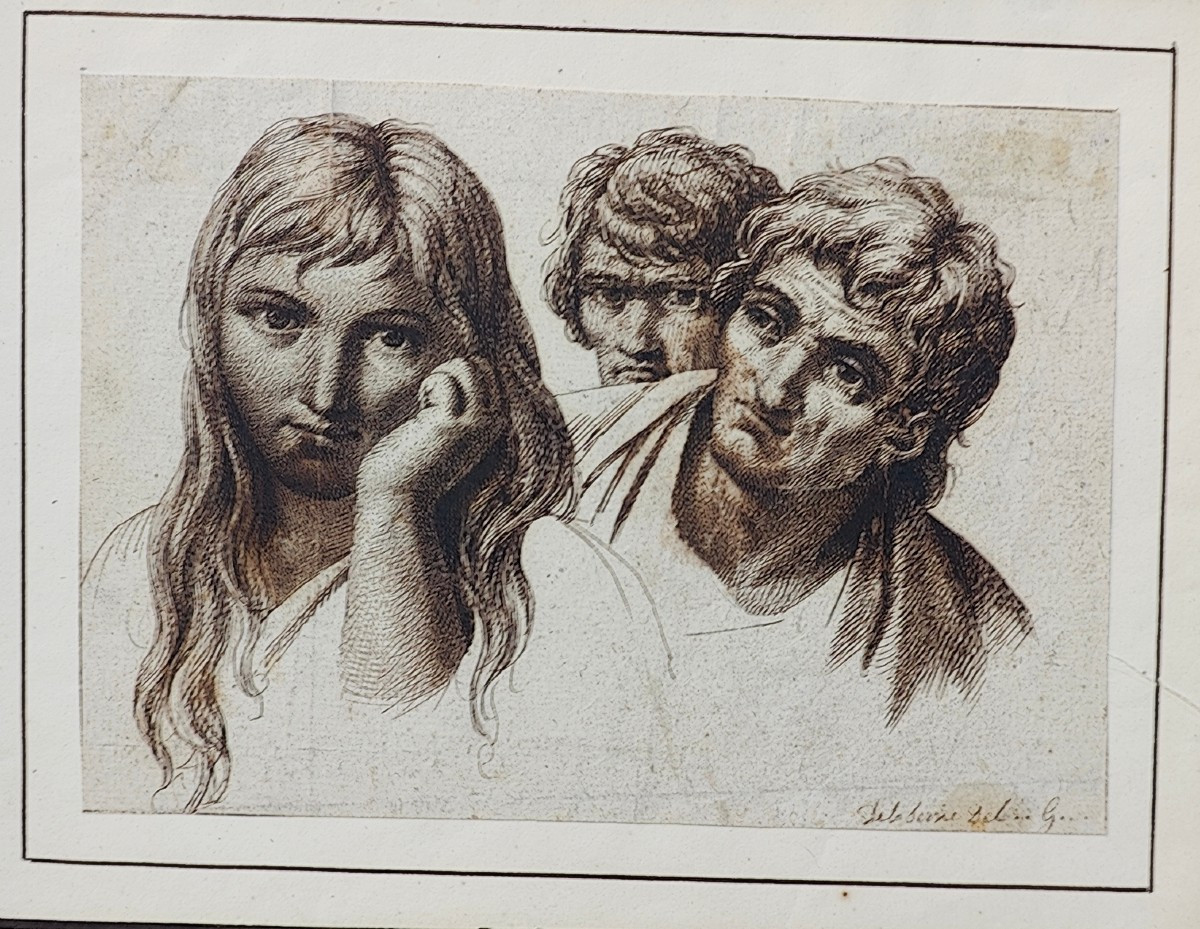 DE LA SERRIE (FIN 18EME) - DESSIN TETES -photo-2