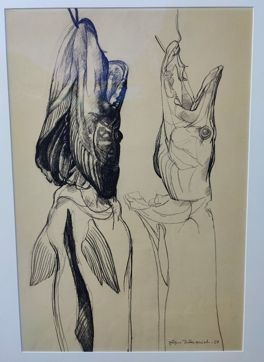 J. Zetterqvist (1958) - Pike Drawing-photo-2