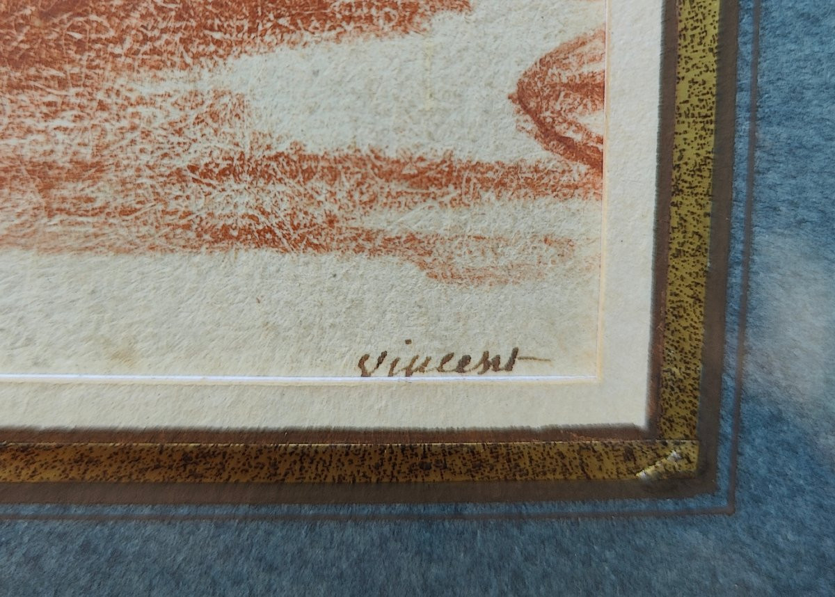 AUGUSTIN PAJOU - FIGURE ANTIQUE SANGUINE-photo-3