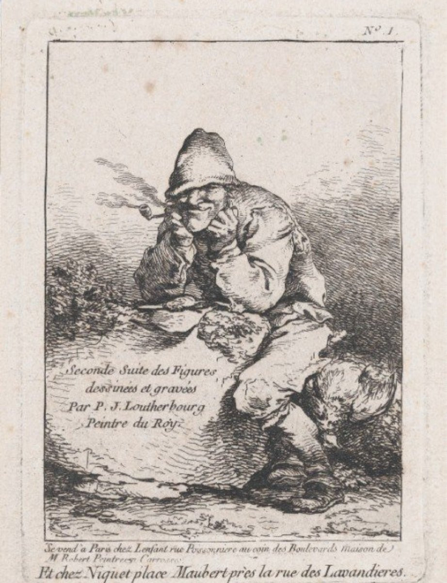 Pj Loutherbourg 18th - Smoker Drawing-photo-4