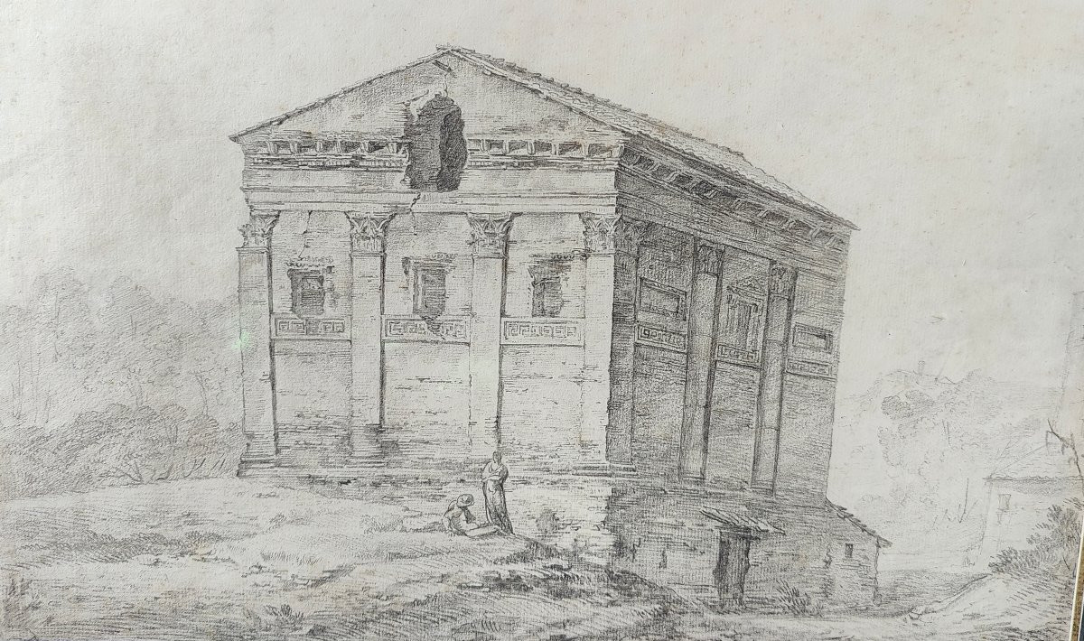 Jombert Drawing - Mausoleum Rome 18th Century-photo-1