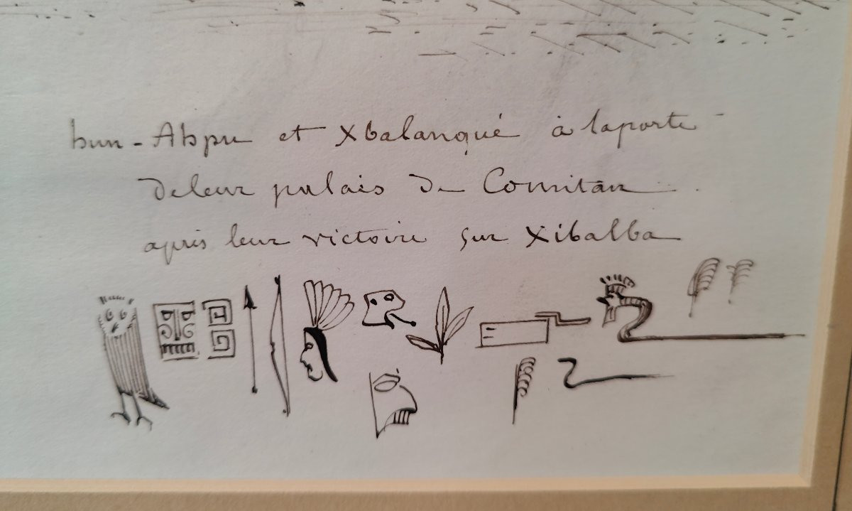 19th Century Mayan Drawing - Popol Vuh-photo-3