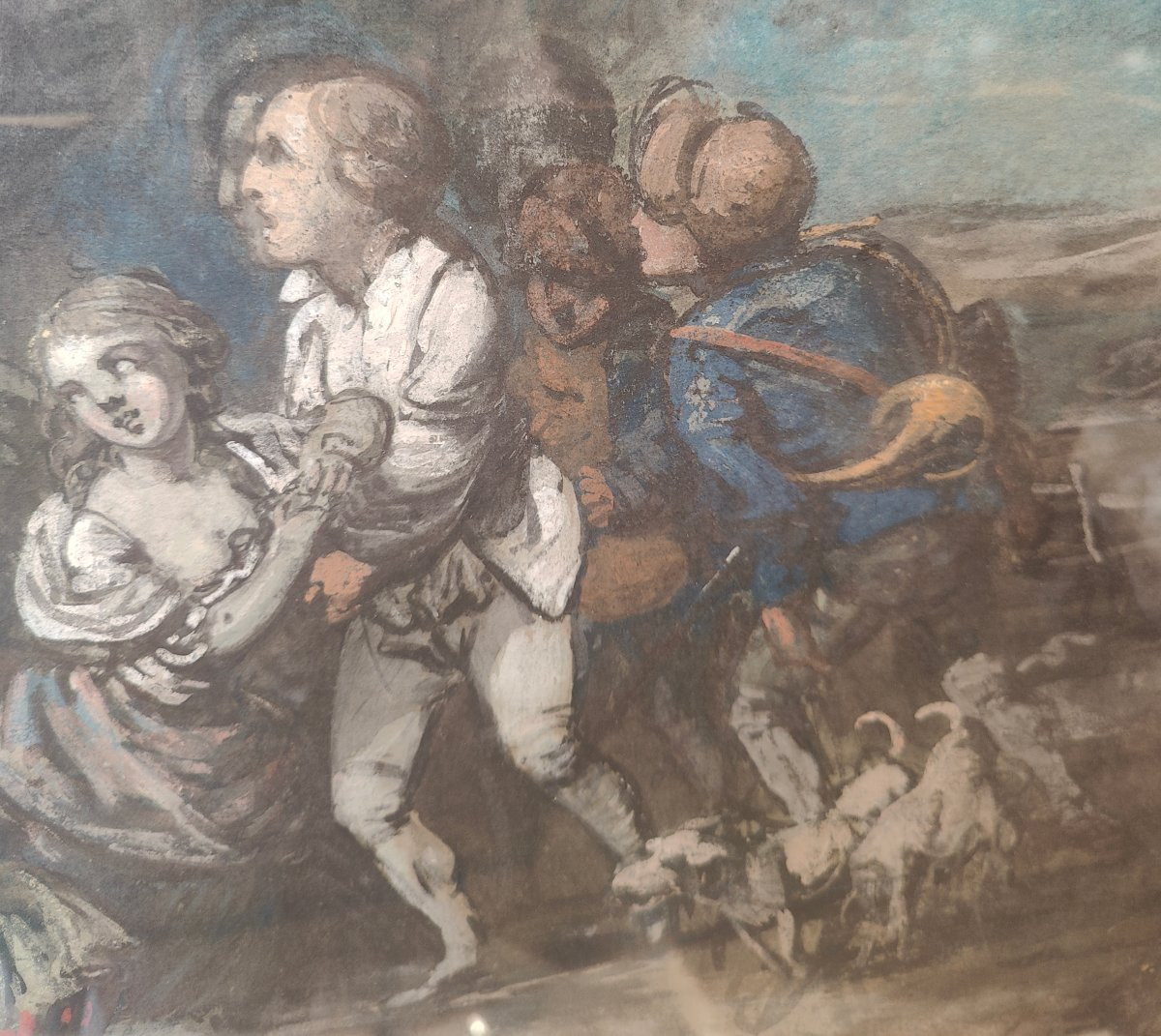 C. BENAZECH 1789 - BRACONNIER GOUACHE-photo-2