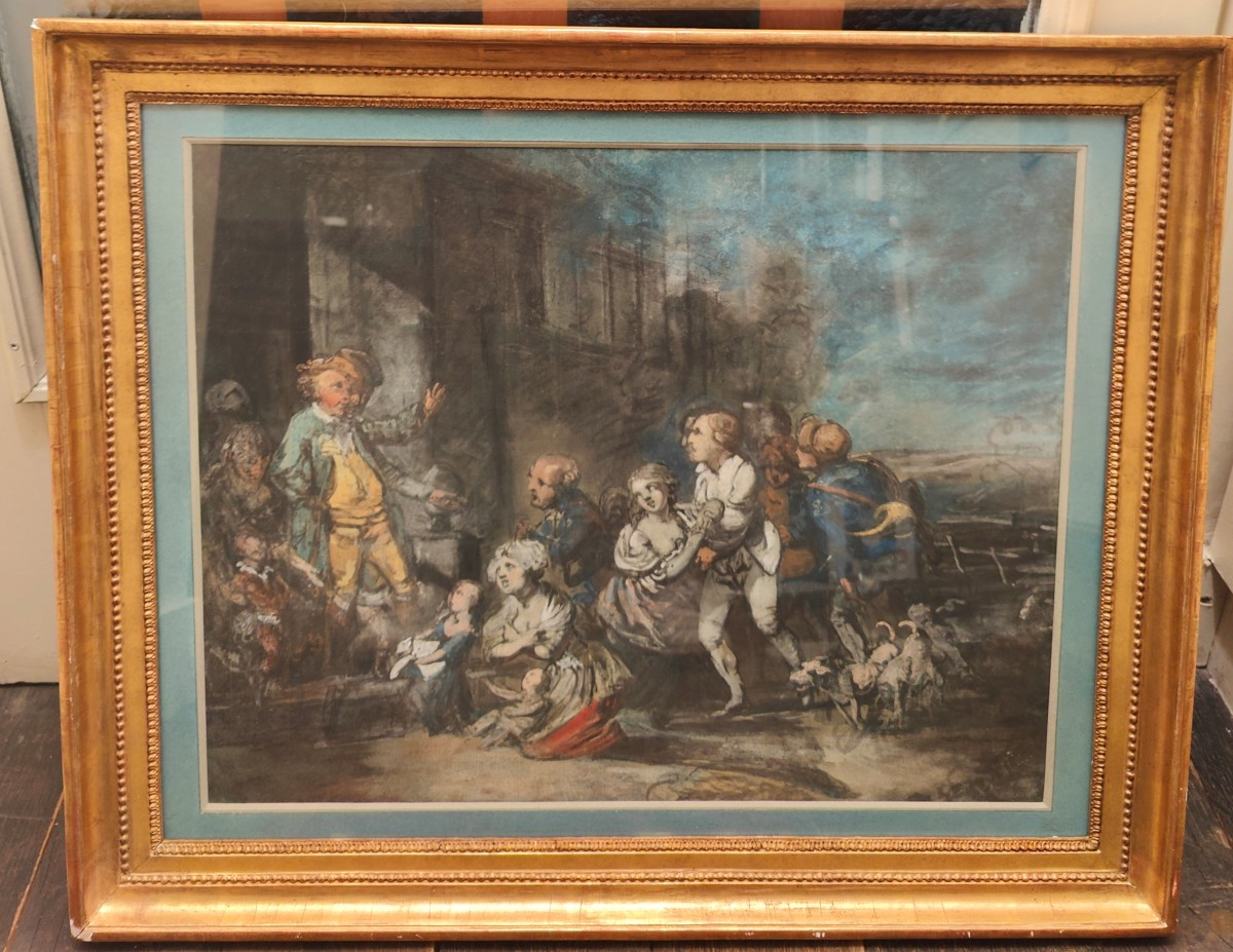 C. BENAZECH 1789 - BRACONNIER GOUACHE