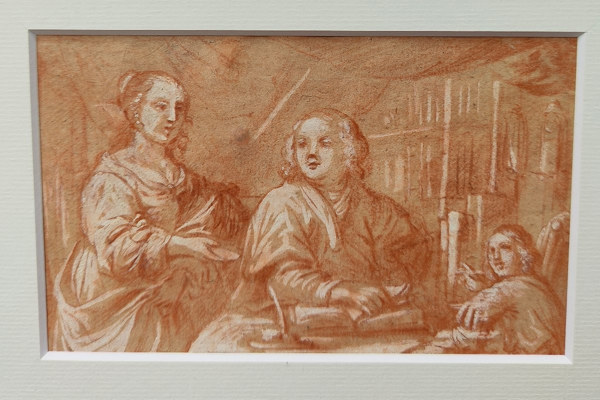 Jan Verkolje XVIIeme- Double Portrait Drawing-photo-4