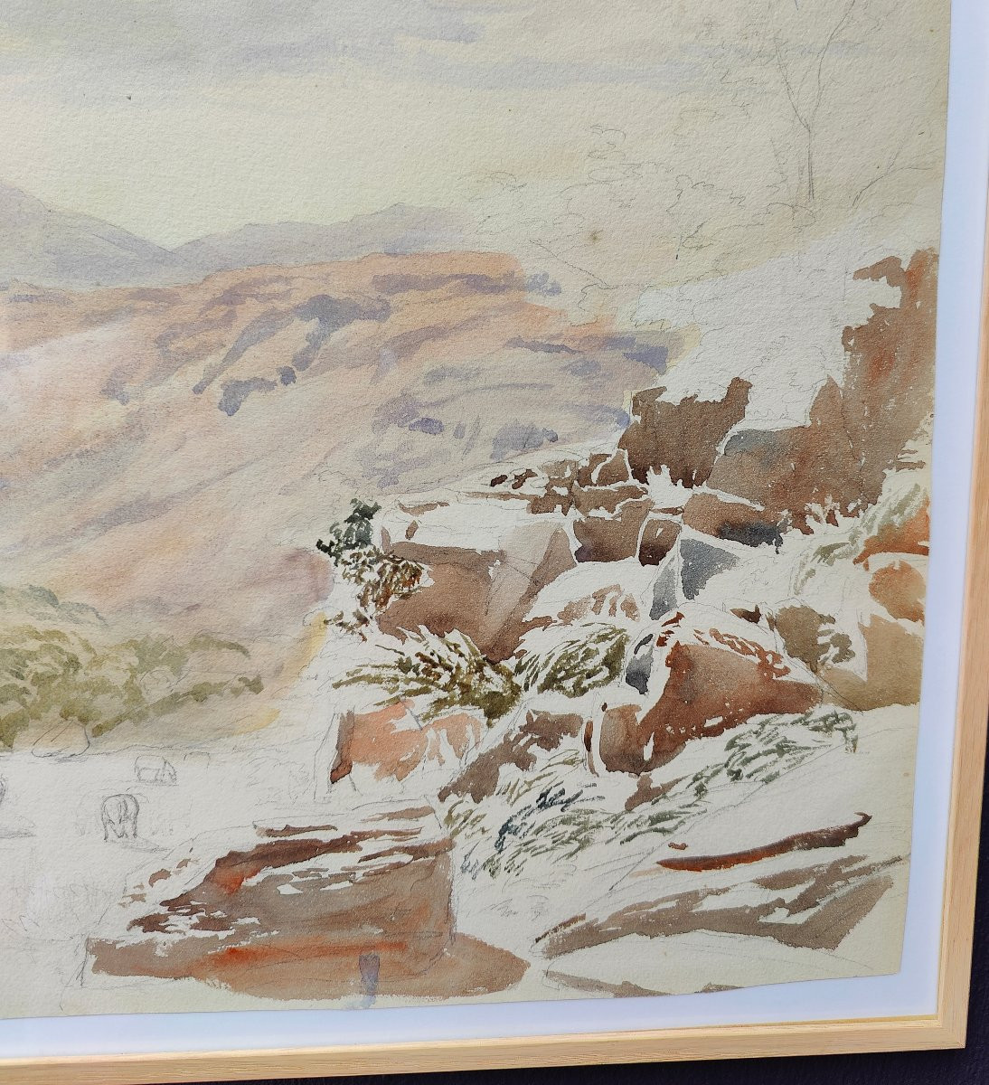 CONWY GALLES - 1850 AQUARELLE-photo-3