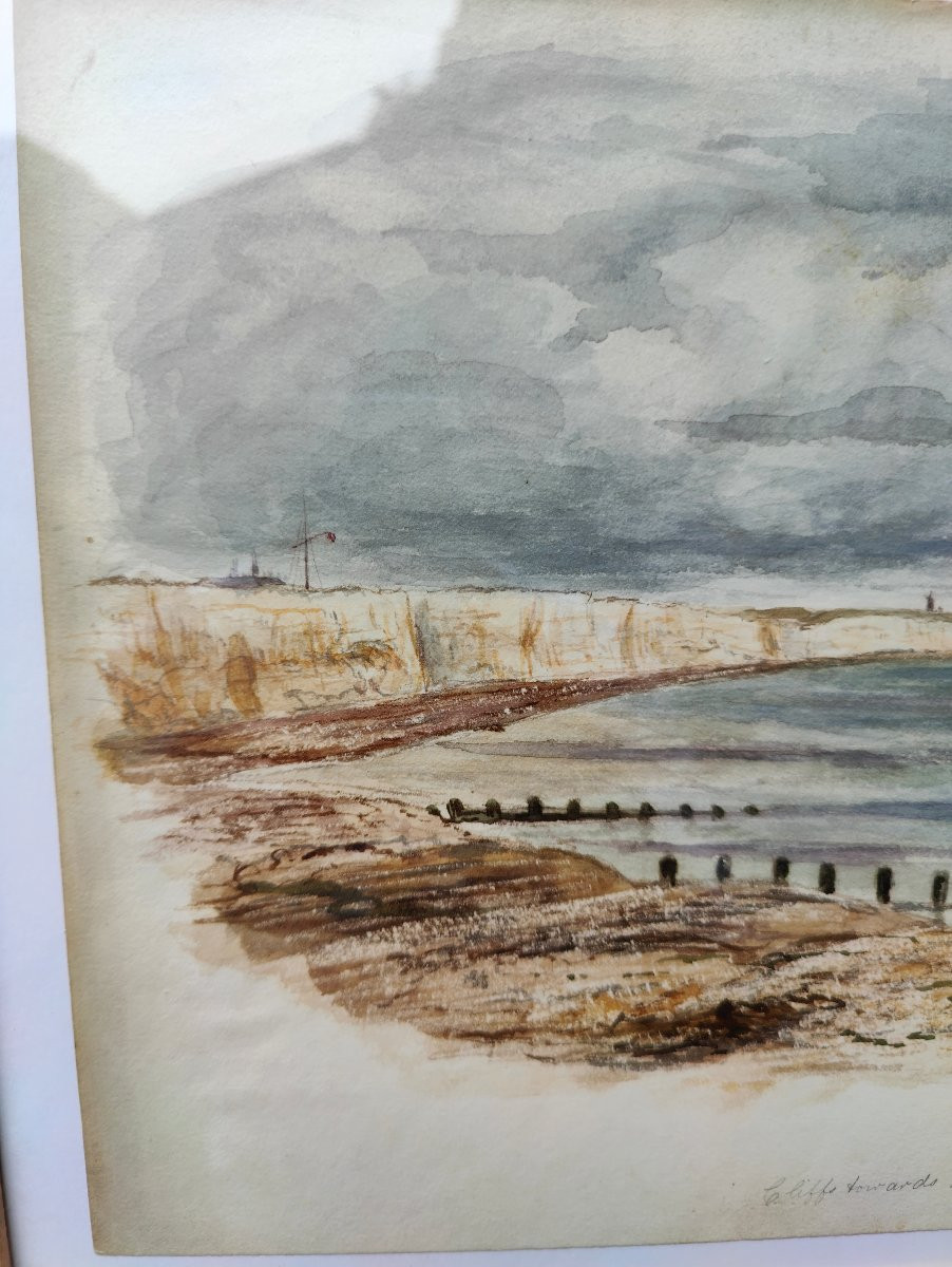 AQUARELLE 1850 - FALAISES ROTTINGDEAN-photo-3