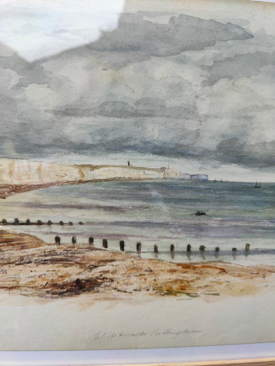 AQUARELLE 1850 - FALAISES ROTTINGDEAN-photo-4
