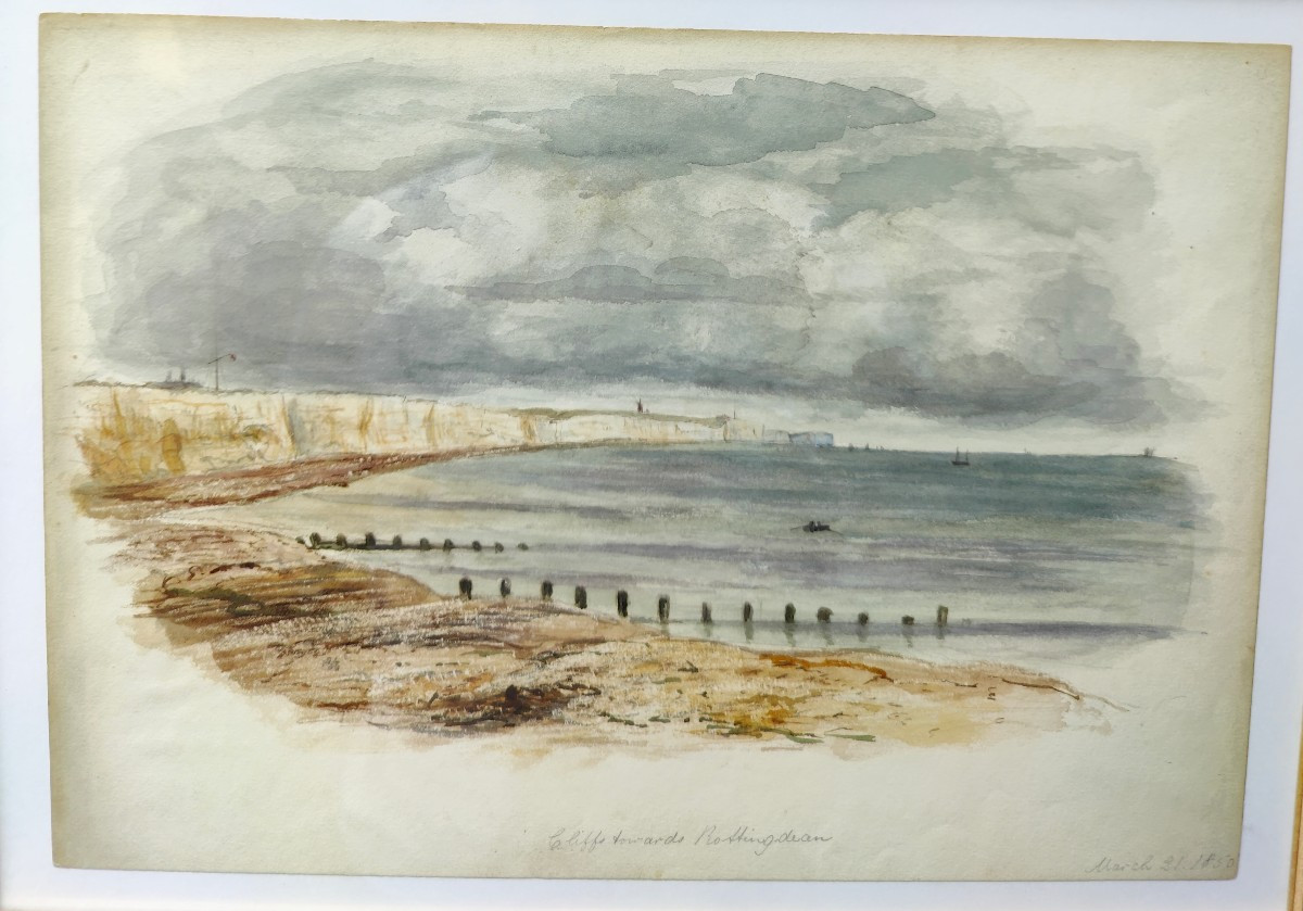 AQUARELLE 1850 - FALAISES ROTTINGDEAN