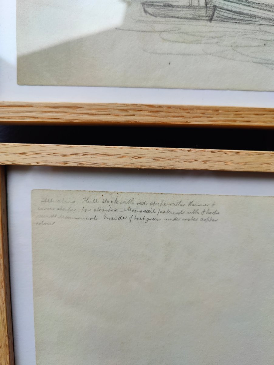 Three Boat Studies 1850 Drawing-photo-7